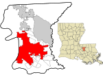 East Baton Rouge Parish Louisiana incorporated and unincorporated areas Baton Rouge highlighted